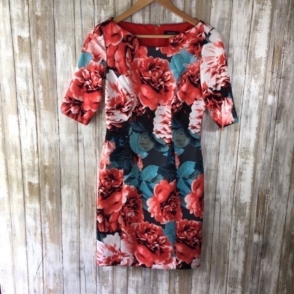 Tahari Floral Fitted Dress - Picture 1 of 6